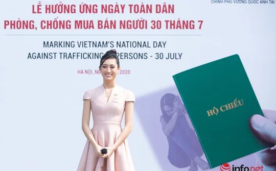Hoa hậu Lương Thùy Linh truyền thông điệp phòng, chống mua bán người