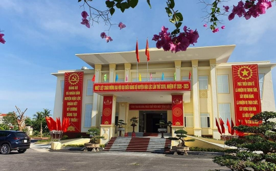 Trung tâm hội nghị huyện Hậu Lộc: Vượt tiến độ, cán đích đúng dịp chào mừng đại hội Đảng bộ huyện