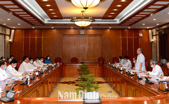 Bộ Chính trị, Ban Bí thư làm việc với Tỉnh ủy Nam Định