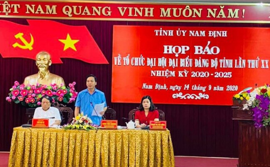 Đại hội đại biểu Đảng bộ tỉnh Nam Định lần thứ XX được tổ chức từ ngày 23-26/9