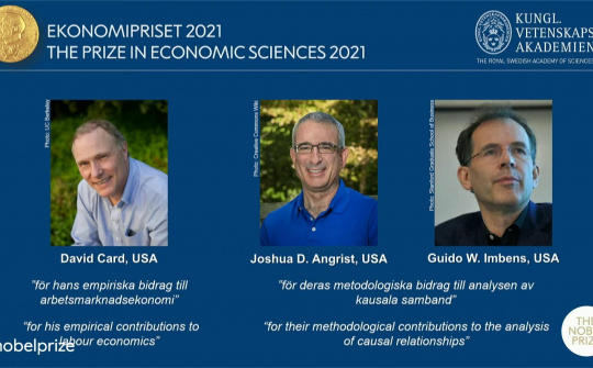 Nobel Kinh tế 2021 vinh danh 3 nhà kinh tế Mỹ