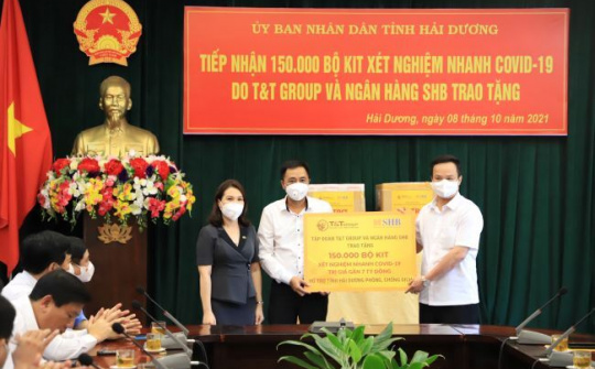 T&T Group và Ngân Hàng SHB hỗ trợ tỉnh Hải Dương 150.000 bộ KIT xét nghiệm nhanh trị giá gần 7 tỷ đồng