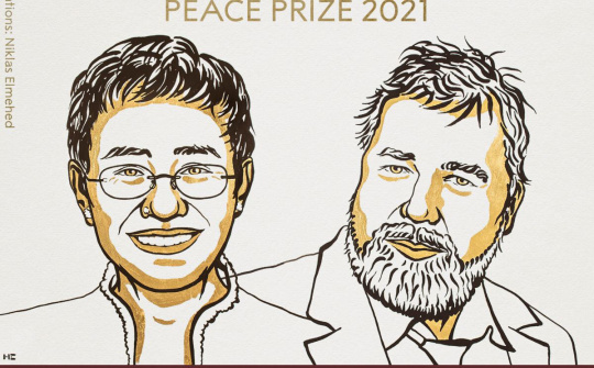 2 nhà báo được vinh danh Nobel Hòa bình 2021