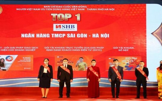 3 sản phẩm của SHB được vinh danh “Top 1 Hàng Việt Nam được người tiêu dùng yêu thích nhất năm 2021”