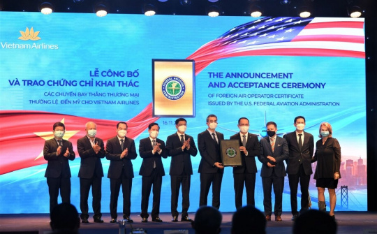 Vietnam Airlines chính thức mở đường bay thẳng thường lệ đến Mỹ