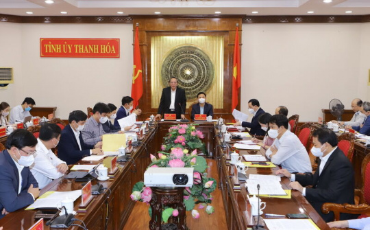 Đoàn công tác Ban Chỉ đạo Trung ương về quản lý biên chế làm việc với BTV Tỉnh ủy Thanh Hóa