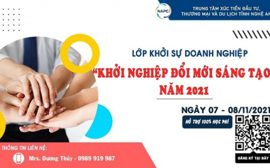 Thông báo chiêu sinh lớp bồi dưỡng khởi sự doanh nghiệp