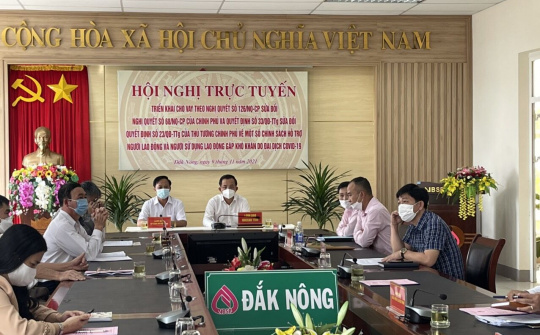 Đăk Nông: Hội nghị trực tuyến toàn quốc về triển khai chính sách hỗ trợ người sử dụng lao động