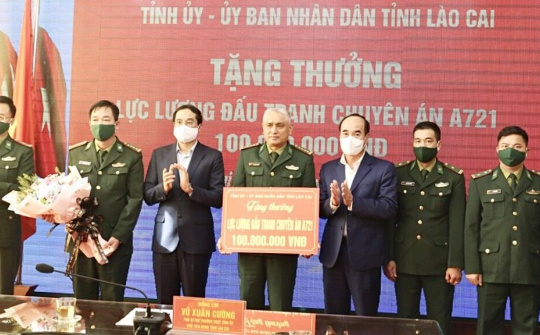 Lào Cai: Khen thưởng lực lượng tham gia chuyên án A721