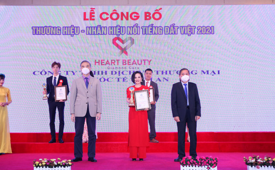 Heart Beauty vinh dự được bình chọn Top 10 Thương hiệu - Nhãn hiệu nổi tiếng đất Việt năm 2021