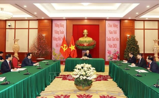 Tổng Bí thư, Chủ tịch nước Nguyễn Phú Trọng điện đàm với Bí thư thứ nhất Đảng Cộng sản Cuba Raul Castro