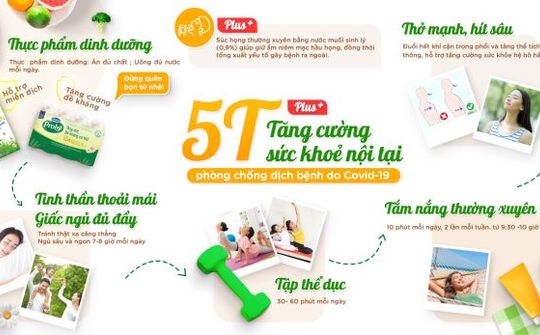 “Bí kíp” 5T+ tăng cường sức khỏe phòng chống dịch bệnh