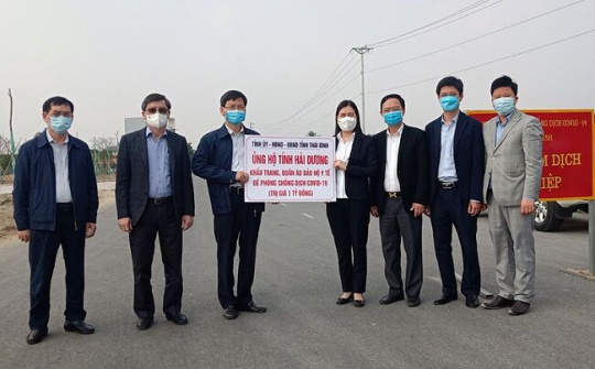 Thái Bình ủng hộ Hải Dương trang thiết bị phòng, chống dịch Covid-19