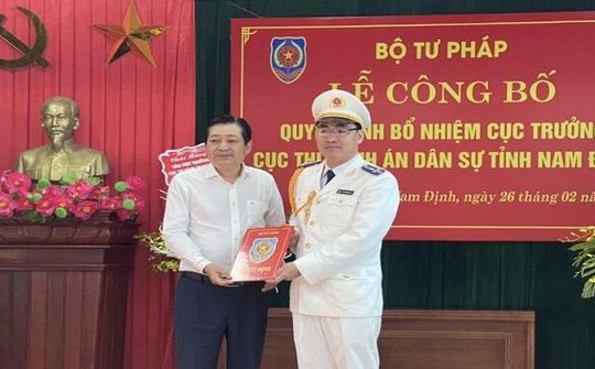 Bổ nhiệm Cục trưởng Cục Thi hành án dân sự tỉnh Nam Định