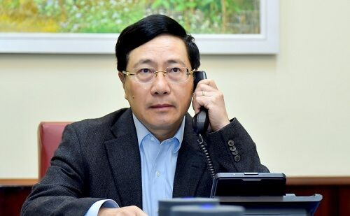 Phó Thủ tướng Phạm Bình Minh điện đàm với Ngoại trưởng Hoa Kỳ