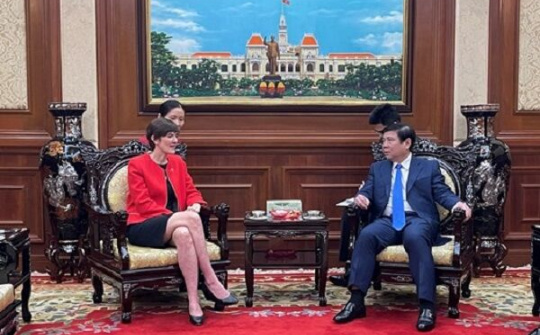 Chủ tịch UBND TP.HCM  Nguyễn Thành Phong tiếp tân Tổng Lãnh sự Anh