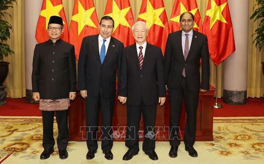 Tổng Bí thư, Chủ tịch nước Nguyễn Phú Trọng tiếp các Đại sứ đến trình Quốc thư