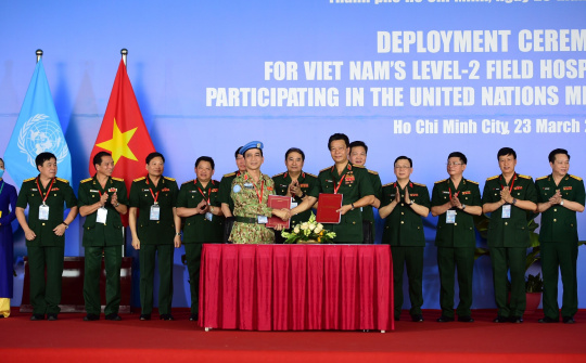 Những chiến sĩ "mũ nồi xanh" sẵn sàng lên đường làm nhiệm vụ gìn giữ hòa bình ở CH Nam Sudan