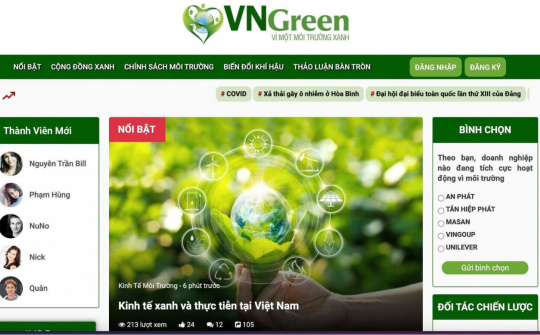 Vngreen.vn - Mạng xã hội vì 1 Việt Nam xanh