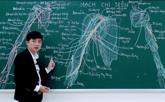 Thầy giáo giải phẫu lên lớp chỉ với… hộp phấn màu