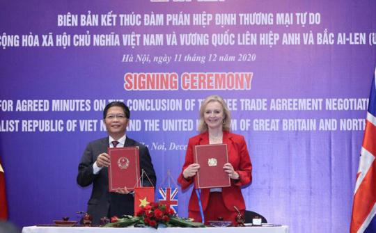 Hiệp định UKVFTA sẽ có hiệu lực từ 1/5