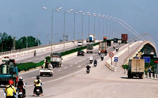 Cầu Thanh Trì sẽ bố trí 8 làn xe