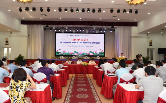 Tỉnh Nghệ An: Họp báo thông tin tình hình kinh tế - xã hội quý I/2021