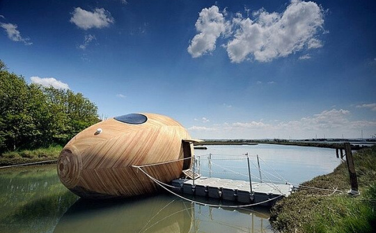 Nhà trứng di động trên mặt nước tự làm sạch nhờ thủy triều