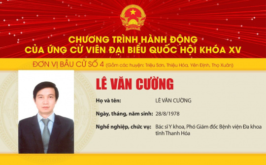 PGĐ bệnh viện Đa khoa tỉnh Thanh Hoá được giới thiệu ứng cử ĐBQH khoá XV