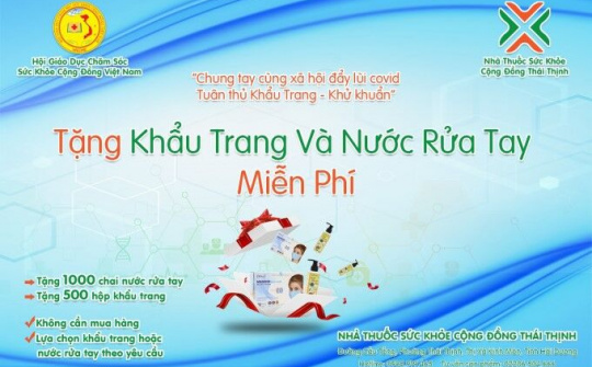 Nhà thuốc SKCĐ Thái Thịnh tặng khẩu trang và nước rửa tay cho người dân tại 5 xã của Huyện Kinh Môn, Hải Dương