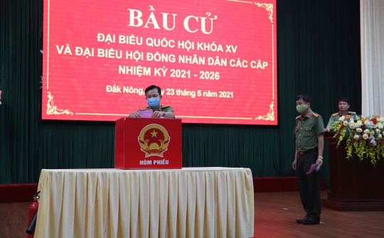 CBCS Công an tỉnh Đắk Nông tích cực tham gia bầu cử 