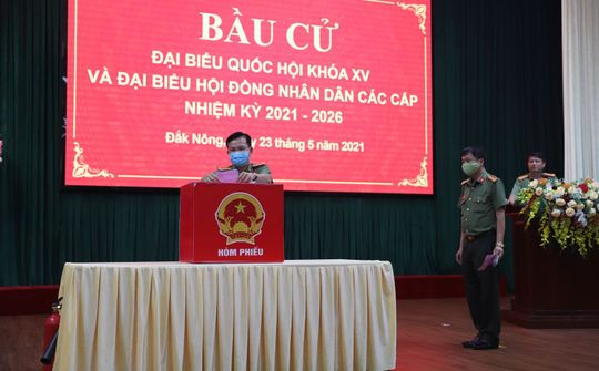 CBCS Công an tỉnh Đắk Nông tích cực tham gia bầu cử 