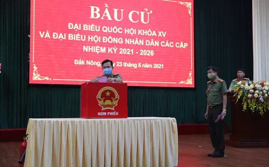 CBCS Công an tỉnh Đắk Nông tích cực tham gia bầu cử 