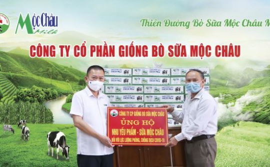 Mộc Châu Milk trao tặng hơn 50.000 sản phẩm sữa tươi tới người dân và lực lượng tuyến đầu phòng chống dịch Covid-19