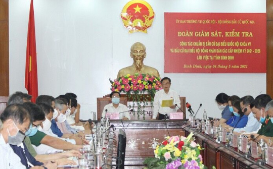 Đoàn công tác Hội đồng bầu cử quốc gia làm việc với Uỷ ban bầu cử tỉnh Bình Định