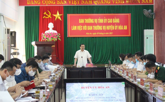 Cao Bằng: Huyện Hòa An cần chủ động phối hợp với các Sở, ban ngành để đẩy mạnh phát triển KT-XH