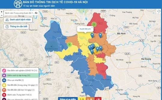 Hà Nội ra mắt Bản đồ thông tin dịch tễ Covid-19