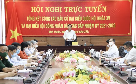 Hội nghị trực tuyến tổng kết cuộc bầu cử tỉnh Ninh Thuận
