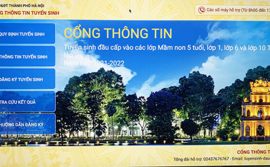 Hà Nội: Tổ chức thử nghiệm đăng ký tuyển sinh trực tuyến vào lớp đầu cấp