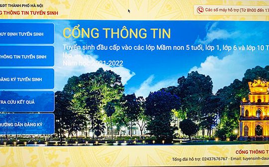 Hà Nội: Tổ chức thử nghiệm đăng ký tuyển sinh trực tuyến vào lớp đầu cấp