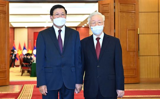 Tổng Bí thư Nguyễn Phú Trọng hội đàm với Tổng Bí thư, Chủ tịch nước Lào Thongloun Sisoulith
