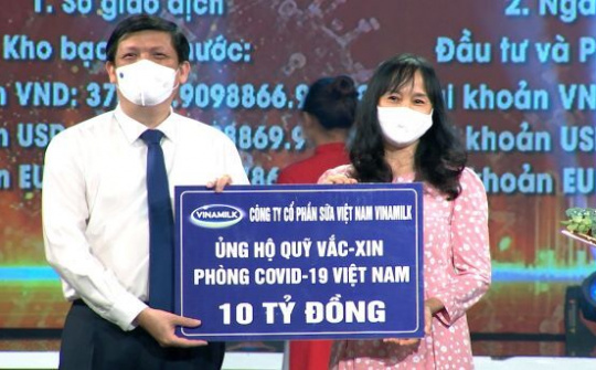 Vinamilk tiếp tục đồng hành với Chính phủ, ủng hộ 10 tỷ đồng vào quỹ vaccine phòng covid-19