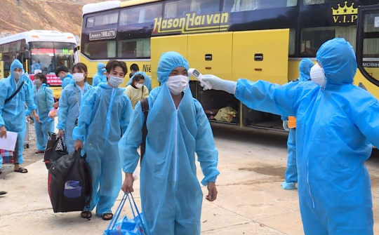  Lào Cai: Đón lao động tại Bắc Giang trở về địa phương đợt II/2021