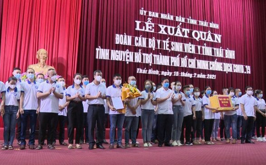 Đoàn y tế Thái Bình lên đường hỗ trợ TP Hồ Chí Minh chống dịch