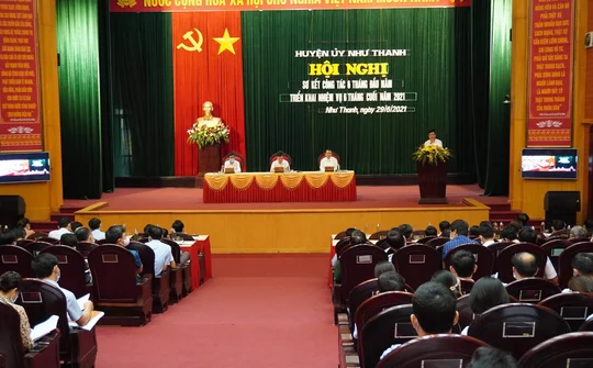 Huyện ủy Như Thanh sơ kết 6 tháng đầu năm và triển khai nhiệm vụ 6 tháng cuối năm 2021
