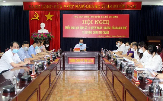 Lào Cai tham dự Hội nghị trực tuyến triển khai Quy định số 11-QĐ/TW của Ban Bí thư về Trường chính trị chuẩn