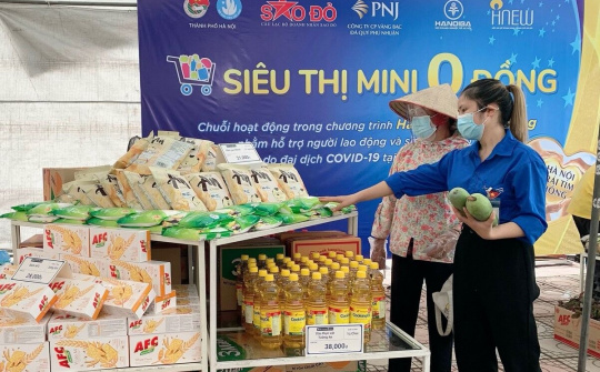  “Siêu thị mini 0 đồng – Hà Nội trái tim hồng” lan tỏa yêu thương trong những ngày giãn cách