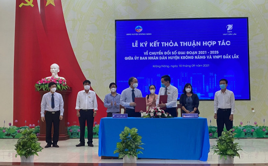 Huyện Krông Năng - Đắk Lắk ký kết hợp tác chuyển đổi số giai đoạn 2021-2025