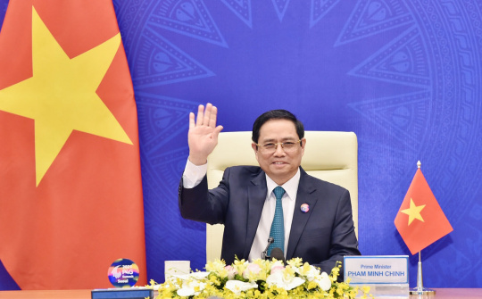 Thủ tướng Phạm Minh Chính dự Hội nghị thượng đỉnh thương mại dịch vụ toàn cầu năm 2021