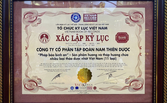 Kỷ lục Guinness Pháp bảo Bình an – Sản phẩm hương và tháp hương chứa nhiều loại thảo dược nhất Việt Nam